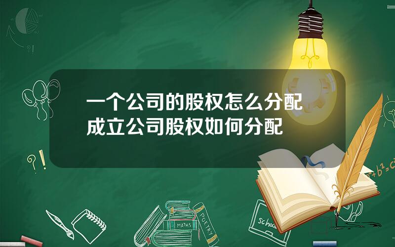 一个公司的股权怎么分配 成立公司股权如何分配